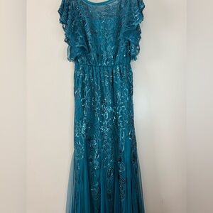 BABEYOND Teal women’s sequin Dress in size XL